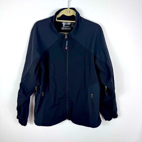 Marmot Windstopper Jacket Black Mens Large Windbreaker Full Zip Outdoor Gorpcore - Picture 1 of 9